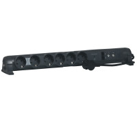 Удлинитель 6 розеток, 2 RJ45, 2 TV, с разрядником, шнур 1,5м, 694666 Legrand