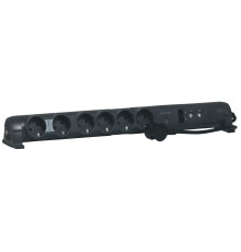 Удлинитель 6 розеток, 2 RJ45, 2 TV, с разрядником, шнур 1,5м, 694666 Legrand