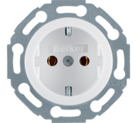 Розетка с заземлением, полярная белизна, 474520 Berker
