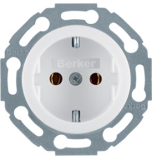 Розетка с заземлением, полярная белизна, 474520 Berker