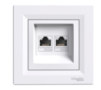 Розетка комп'ютерна RJ45 подвійна, білий, EPH4400121 Schneider Asfora