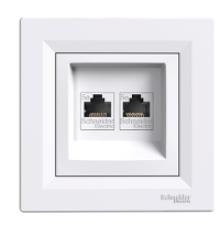 Розетка компьютерная RJ45 двойная, белый, EPH4400121 Schneider Asfora