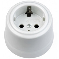 Розетка с заземлением, пластик, белый, Garby 30204170 Fontini
