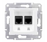 Компьютерная розетка двойная RJ 45 кат 5е, белый, Sedna SDN4400121 Schneider