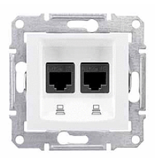 Компьютерная розетка двойная RJ 45 кат 5е, белый, Sedna SDN4400121 Schneider