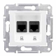 Компьютерная розетка двойная RJ 45 кат 5е, белый, Sedna SDN4400121 Schneider