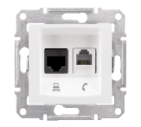 Розетка RJ11 + RJ45, белый, Sedna SDN5100121 Schneider