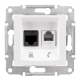 Розетка RJ11 + RJ45, белый, Sedna SDN5100121 Schneider