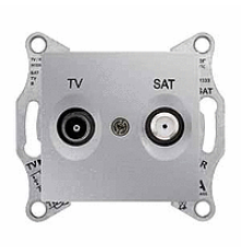 Розетка TV/SAT проходная, алюминий, Sedna SDN3401960 Schneider