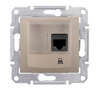 Компьютерная розетка RJ-45 кат. 5е, неэкран. UTP, титан, Sedna SDN4300168 Schneider