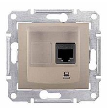 Компьютерная розетка RJ-45 кат. 5е, неэкран. UTP, титан, Sedna SDN4300168 Schneider