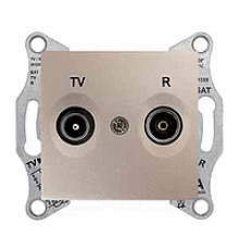 Розетка TV/R проходная, титан, Sedna SDN3301868 Schneider