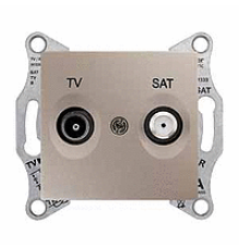Розетка TV/SAT оконечная, титан, Sedna SDN3401668 Schneider