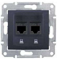 Розетка двойная RJ 45 кат 5е, неэкран, UTP, графит, Sedna SDN4400170 Schneider
