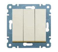 Выключатель трехклавишный, кремовый, Lumina-2 WL0071 Hager