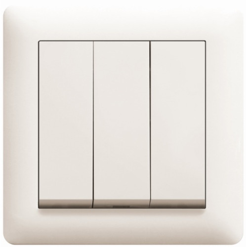 Выключатель трехклавишный, кремовый, Lumina-2 WL0071 Hager