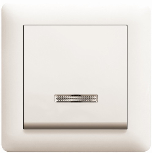 Выключатель проходной с подсветкой, кремовый, Lumina-2 WL0221 Hager