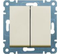 Выключатель проходной двухклавишный, кремовый, Lumina-2 WL0051 Hager