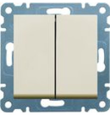 Выключатель проходной двухклавишный, кремовый, Lumina-2 WL0051 Hager