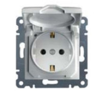 Розетка с заземлением и крышкой, белый, Lumina-2 WL1150 Hager