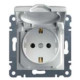 Розетка с заземлением и крышкой, белый, Lumina-2 WL1150 Hager