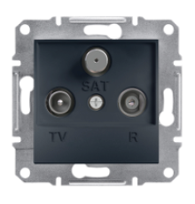 Розетка TV/R/SAT проходная 8дБ, антрацит, EPH3500371 Asfora Schneider