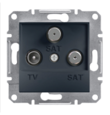 Розетка TV-SAT-SAT конечная, антрацит, EPH3600171 Asfora Schneider