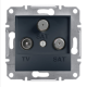 Розетка TV-SAT-SAT конечная, антрацит, EPH3600171 Asfora Schneider