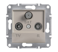 Розетка TV/R/SAT проходная 4дБ, бронза, EPH3500269 Asfora Schneider