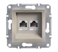 Розетка комп'ютерна RJ-45 кат. 6 подвійна, бронза, EPH4800169 Asfora Schneider