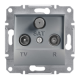 Розетка TV/R/SAT кінцева, сталь, EPH3500162 Asfora Schneider