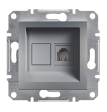 Розетка телефонная RJ-11, сталь, EPH4100162 Asfora Schneider