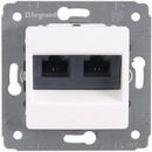 Механизм компьютерной розетки двойной RJ45, белый, 773642 Legrand Cariva
