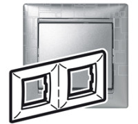 Рамка 2 поста, алюминий модерн, 770342 Legrand Valena