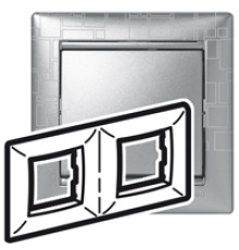 Рамка 2 поста, алюминий модерн, 770342 Legrand Valena