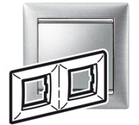 Рамка 2 поста, алюминий матовый, 770332 Legrand Valena