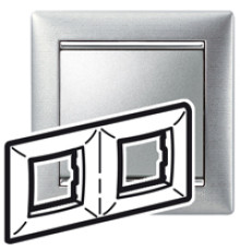Рамка 2 поста, алюминий матовый, 770332 Legrand Valena