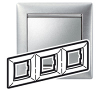 Рамка 3 поста, алюминий матовый, 770333 Legrand Valena