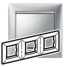Рамка 3 поста, алюминий матовый, 770333 Legrand Valena