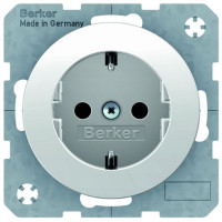 Розетка с заземлением, полярная белизна, Berker