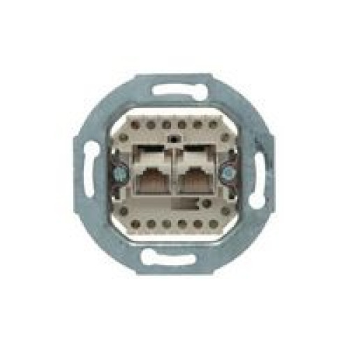 Розетка двойная RJ-45 компьютерная экранированная, черный, Berker