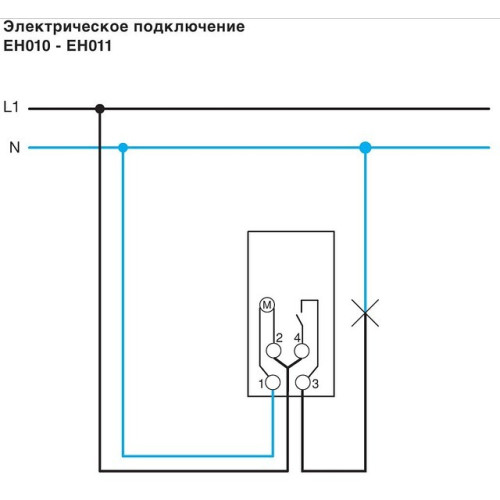 Таймер аналоговый суточный, 16А, 1НО, с запасом хода 200 часов, EH011 Hager