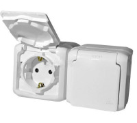 Розетка двойная IP44 накладная, белый, 782374 Legrand Quteo