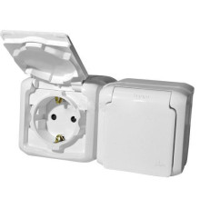 Розетка двойная IP44 накладная, белый, 782374 Legrand Quteo