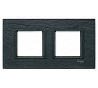 Рамка Unica class 2-П, черный камень MGU68.004.7Z1 Schneider Unica