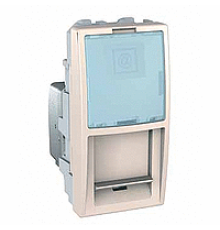 Мех. компьютерной розетки 1 мод. RJ45 (кат. 6), MGTP, сл. кость, MGU3.414.25 Schneider Unica