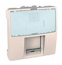 Мех. компьютерной розетки RJ45 (кат. 6), FTP, 2мод. сл. кость, MGU3.417.25 Schneider Unica
