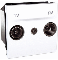 Мех. розетки TV-FM простой 4-1 МГц 2 мод., белый, MGU3.451.18 Schneider Unica