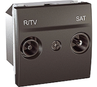 Мех. розетки TV-FM-SAT простой 10-2400МГц 2 м., графит, MGU3.454.12 Schneider Unica