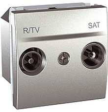 Мех. розетки TV-FM-SAT простой 10-2400МГц 2 м., алюминий, MGU3.454.30 Schneider Unica